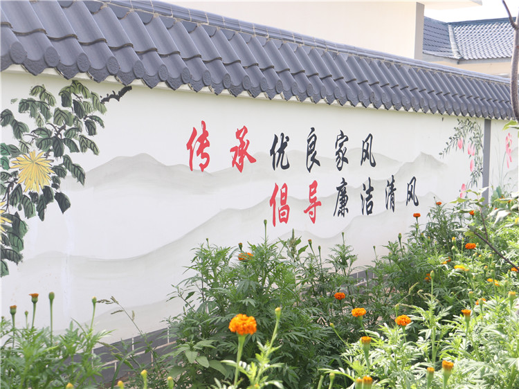 临泽县新华镇大寨幸福港湾廉洁文化墙.JPG